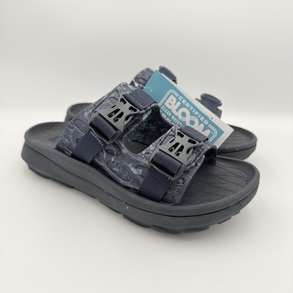 Merrell Hut Ultra Wrap Sandals Mens 7M Blue Comfort‎ Slip On Adjustable Dad New